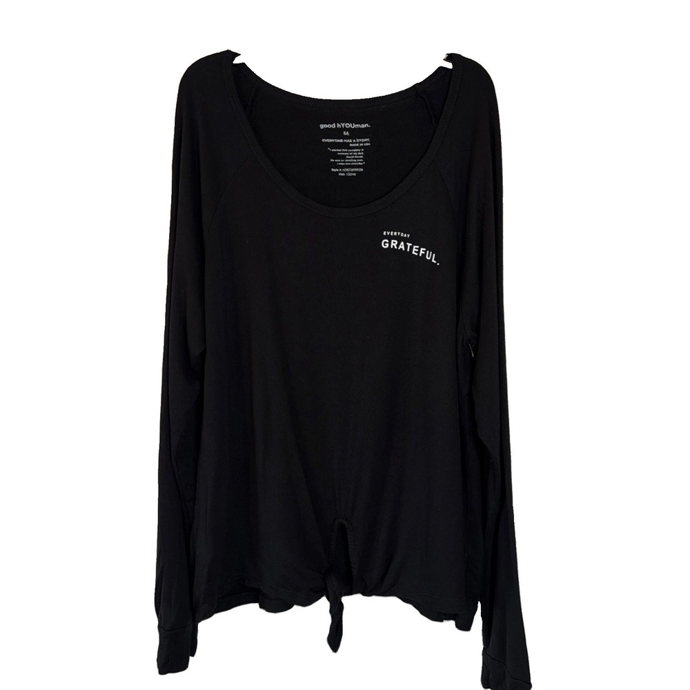 NWOT good hYOUman "Everyday Grateful" Long Sleeve Scoop-neck Sweatshirt Medium